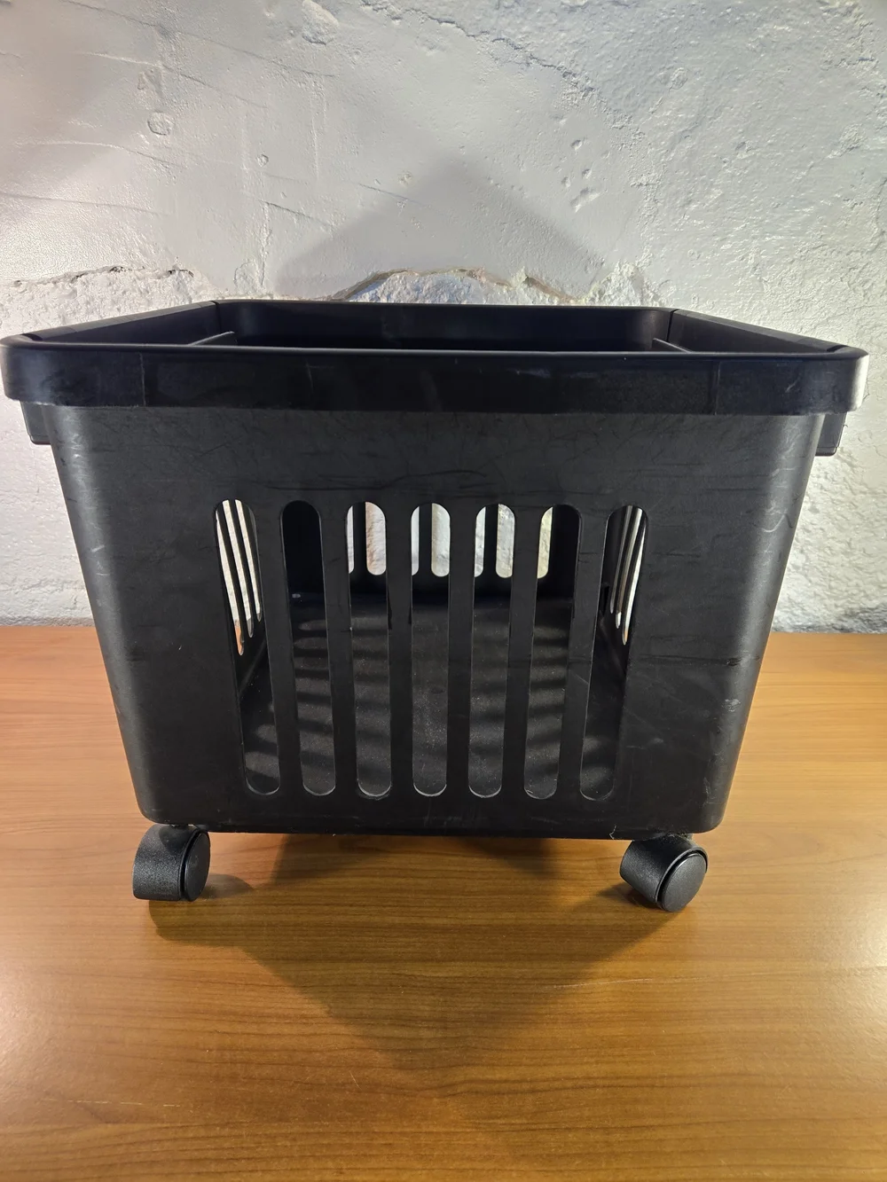 Stackable Plastic Storage Basket Bin w/ Wheels Mobile Hanging File Folder Crate